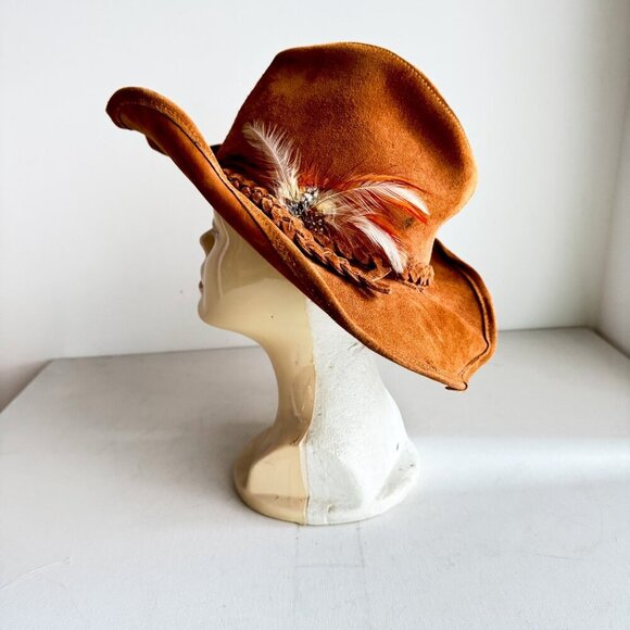 Vintage Brown Suede Western Hat